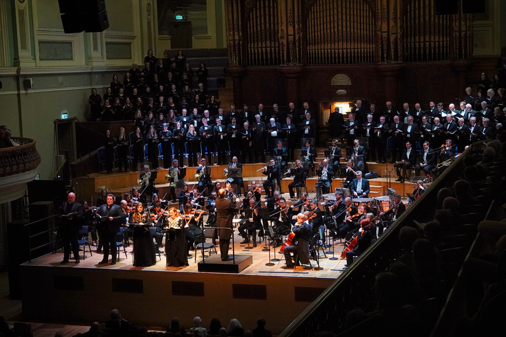 The Belfast Philharmonic Adult and Youth Choirs performing Dvo?ák's Stabat Mater with the Ulster Orchestra in March 2024 in the Ulster Hall